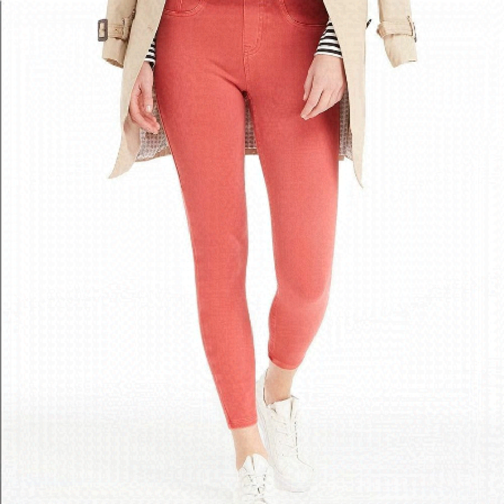 SPANX jean-ish ankle leggings size XS coral/reddish colour very good condition